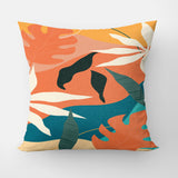 Multicolor Leaves Abstract Tropical Throw Pillow Cover MATIRA