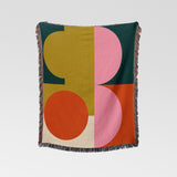 Mid Century Retro Geometric Abstract Art Cotton Woven Throw Blanket SOPHIA