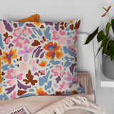 Blooming Flowers Multicolor Botanical Floral Throw Pillow Cover FLORA
