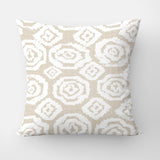 Wabi Sabi Scandinavian Shibori Print Beige White Throw Pillow Cover HILDA