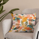 Abstract Decorative Multicolor Orange Green Salmon Pink Throw Pillow Cover IDALIA