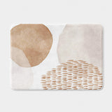 Abstract Art Ivory White Beige Neutral Boho Bath Mat ADELE