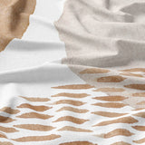 Abstract Art Ivory White Beige Neutral Boho Cotton Duvet Cover Set ADELE
