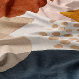 Abstract Art Terracotta Orange Blush Pink Blue Ivory Beige Boho Cotton Duvet Cover Set ADELE