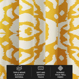Wabi Sabi Shibori Japanese Print White Yellow Blackout Window Curtain AKIARA