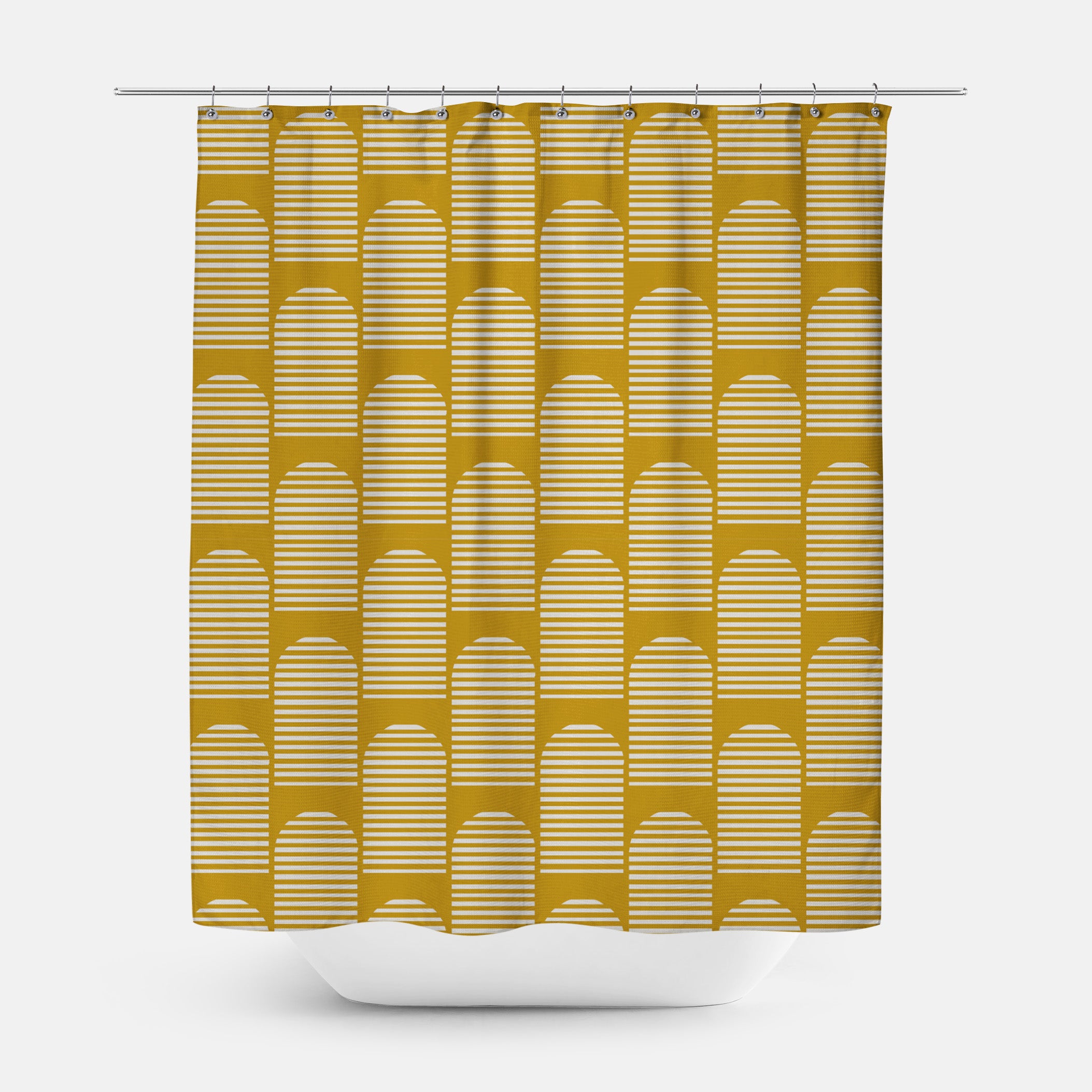 Shower Curtain OrangerYellow Minimalist4Geometric on sale Sun Burst4BathroomrHome Decor