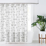 Boobs Female Body Feminist Funny Art Boho Shower Curtain BOOBS