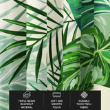 Green Plants Leaves Tropical Blackout Window Curtains DOMINICA - 2 Panels