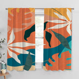 Multicolor Leaves Tropical Blackout Window Curtains MATIRA - 2 Panels