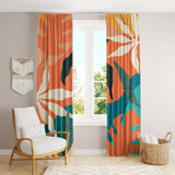 Multicolor Leaves Tropical Blackout Window Curtains MATIRA - 2 Panels