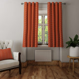 Minimalist Terracotta Rust Burnt Orange Ivory Blackout Window Curtain NIAMEY