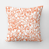 Abstract White Flowers Damask Peach Pink Floral Throw Pillow Cover CLEVA