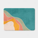 Abstract Shapes Pastel Colors Minimalist Bath Mat NEMY