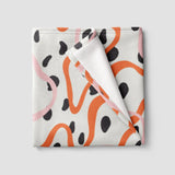 Abstract Geometric Shapes Orange Pink Fleece Throw Blanket SELMA