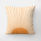 Mid Century Modern Orange Sun Sunburst Boho Throw Pillow Cover SURYA