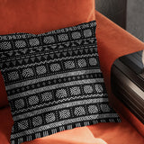 African Black White Mudcloth Ethnic Throw Pillow Cover ABUJA