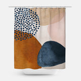 Abstract Art Terracotta Blush Pink Blue Ivory Beige Boho Shower Curtain ADELE