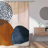 Abstract Art Terracotta Blush Pink Blue Ivory Beige Boho Shower Curtain ADELE