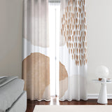 Abstract Art Ivory White Beige Neutral Modern Boho Blackout Window Curtains ADELE - 2 Panels
