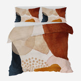 Abstract Art Terracotta Orange Blush Pink Blue Ivory Beige Boho Cotton Duvet Cover Set ADELE