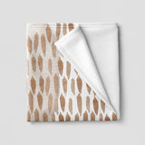 Abstract Art Ivory White Beige Neutral Boho Fleece Throw Blanket ADELE