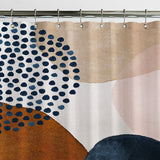 Abstract Art Terracotta Blush Pink Blue Ivory Beige Boho Shower Curtain ADELE