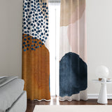 Abstract Art Terracotta Blush Pink Blue Ivory Beige Modern Boho Blackout Window Curtains ADELE - 2 Panels