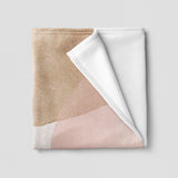 Abstract Art Terracotta Blush Pink Blue Ivory Boho Fleece Throw Blanket ADELE