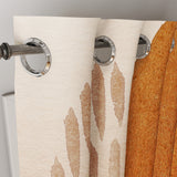 Abstract Art Terracotta Orange Ivory Beige Modern Boho Blackout Window Curtains ADELE - 2 Panels