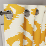 Wabi Sabi Shibori Japanese Print White Yellow Blackout Window Curtain AKIARA