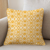 Wabi Sabi Shibori Japanese Print White Yellow Throw Pillow Cover AKIARA