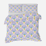 Mediterranean Floral Tiles Art Deco Cotton Duvet Cover Set ISADORA