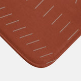 Minimalist Terracotta Rust Burnt Orange Ivory Farmhouse Bath Mat NIAMEY