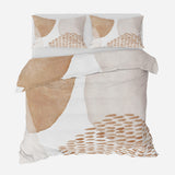 Abstract Art Ivory White Beige Neutral Boho Cotton Duvet Cover Set ADELE