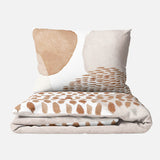 Abstract Art Ivory White Beige Neutral Boho Cotton Duvet Cover Set ADELE