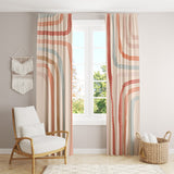 Watercolor Abstract Art Pale Pink Pastel Blackout Window Curtains CANDY - 2 Panels