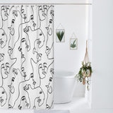 Abstract Faces Woman Line Art Boho Shower Curtain ARTSY