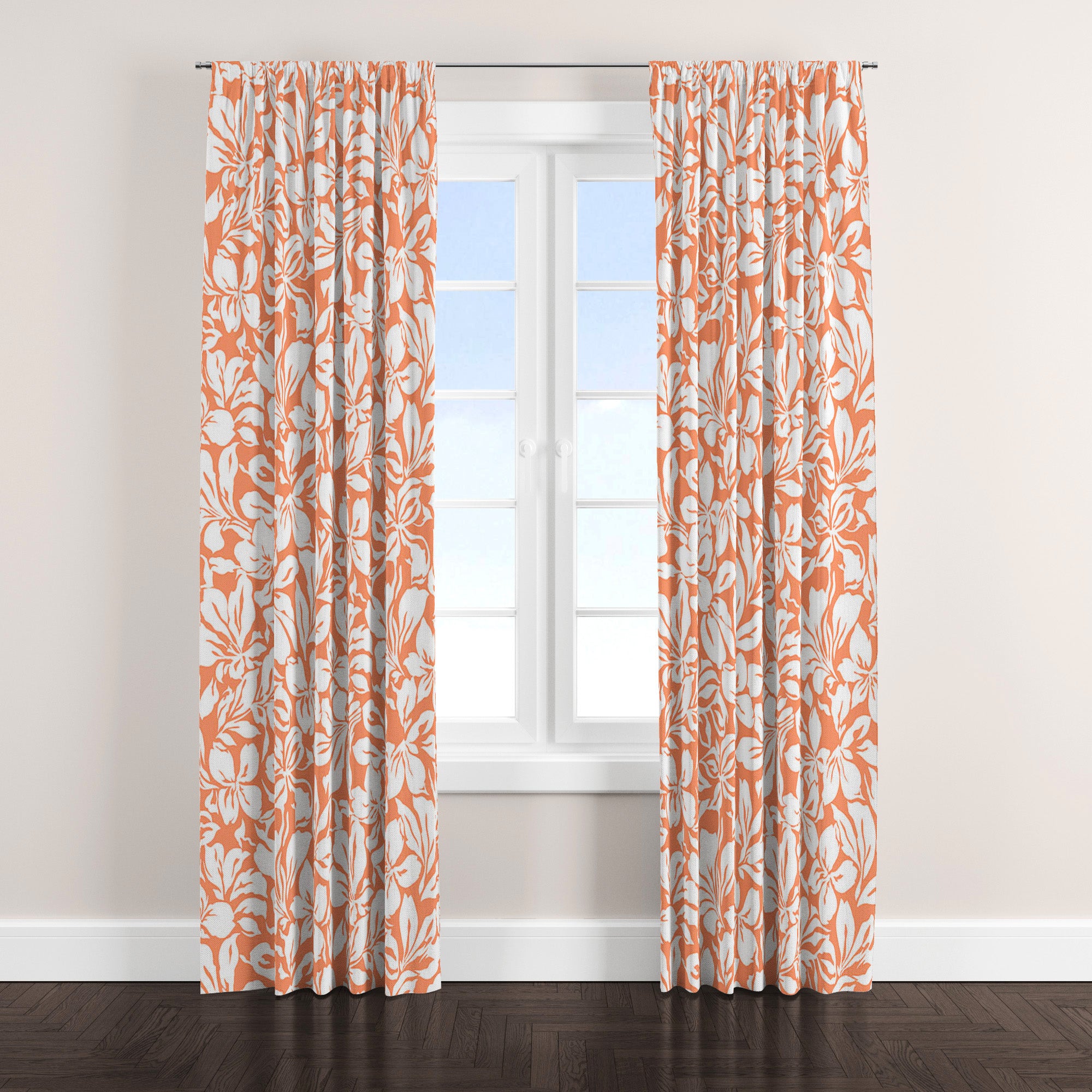 Floral Damask Vintage Peach Pink Blackout Window Curtain CLEVA