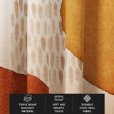 Abstract Art Terracotta Orange Ivory Beige Modern Boho Blackout Window Curtains ADELE - 2 Panels