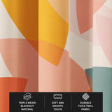 Abstract Decorative Multicolor Orange Green Salmon Pink Botanical Blackout Window Curtain IDALIA