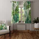 Green Plants Leaves Tropical Blackout Window Curtains DOMINICA - 2 Panels
