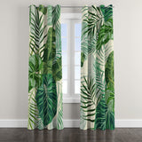 Green Plants Leaves Tropical Blackout Window Curtains DOMINICA - 2 Panels