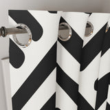 Scandinavian Geometric Black White Blackout Window Curtain DOUALA