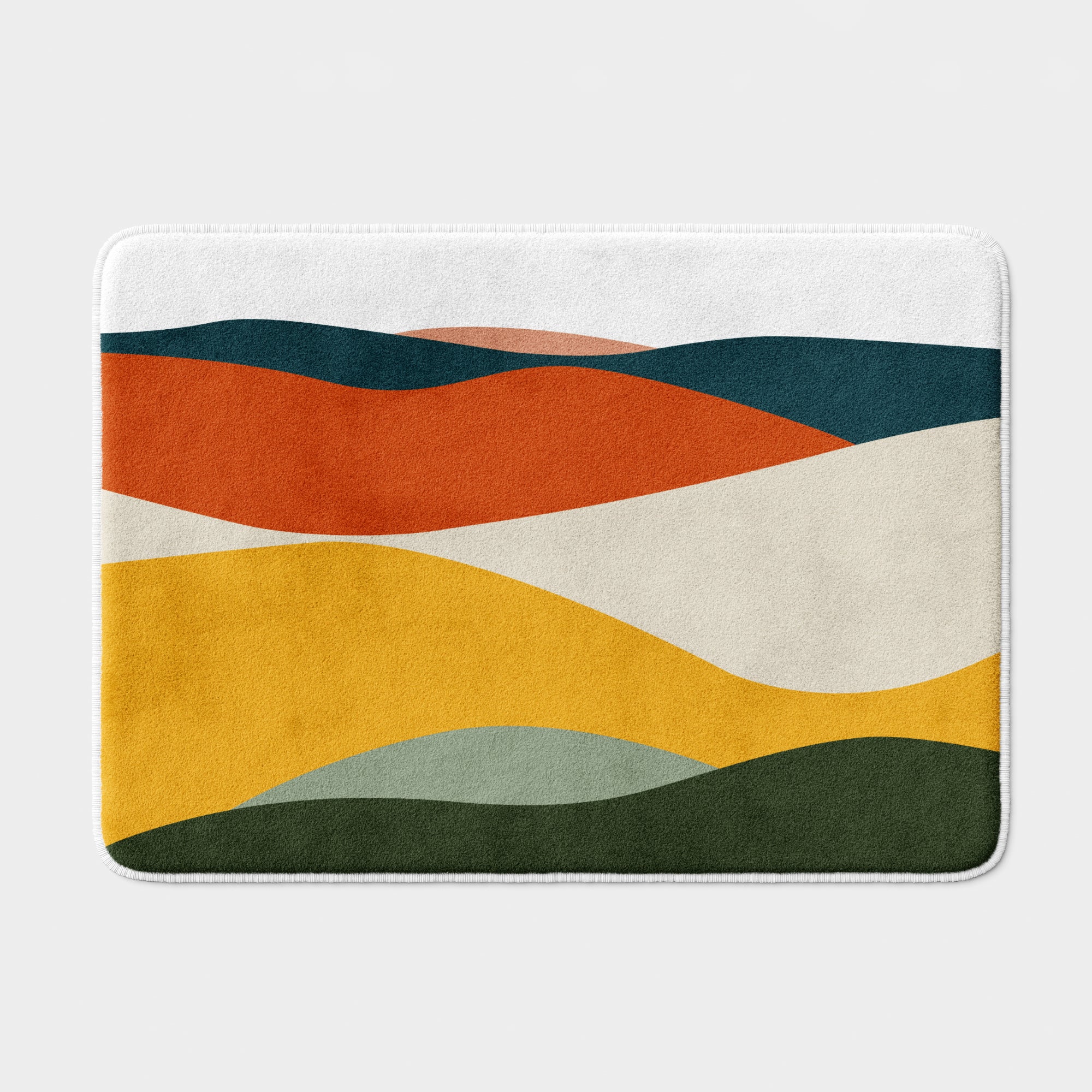 Colorful Desert Abstract Landscape Mid Century Modern Bath Mat DUNES ...
