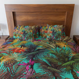 Teal Green Tropical Forest Cotton Duvet Cover Set AMAZON