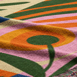 Vibrant Summer Tropical Cotton Woven Throw Blanket EUNOIA