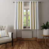 Minimalist Gold Gray White Striped Farmhouse Blackout Window Curtain CASSIDY