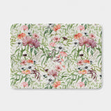 Watercolor Flowers Leaves Green Botanical Floral Bath Mat FIZA