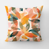 Abstract Decorative Multicolor Orange Green Salmon Pink Throw Pillow Cover IDALIA