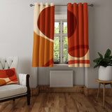 Warm Red Tones Terracotta Mid Century Modern Blackout Window Curtains FLORENCE - 2 Panels